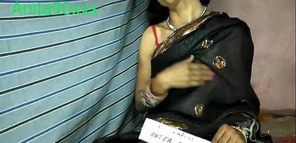  Indian Anita bhabi just married fucked in black saree with Desi video